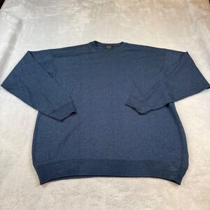 Raffi Mens XL Blue Textured‎ Crew Neck Long Sleeve Sweater Made in Italy